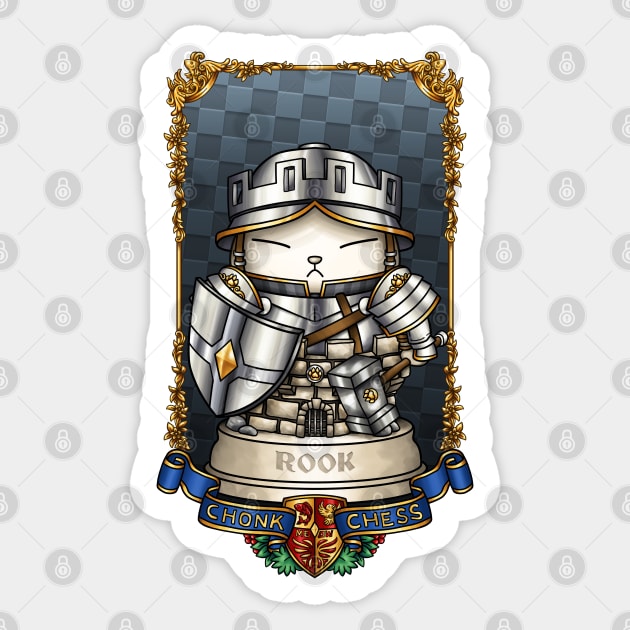 Medieval Chess Cat Rook (Tower) Sticker by Takeda_Art